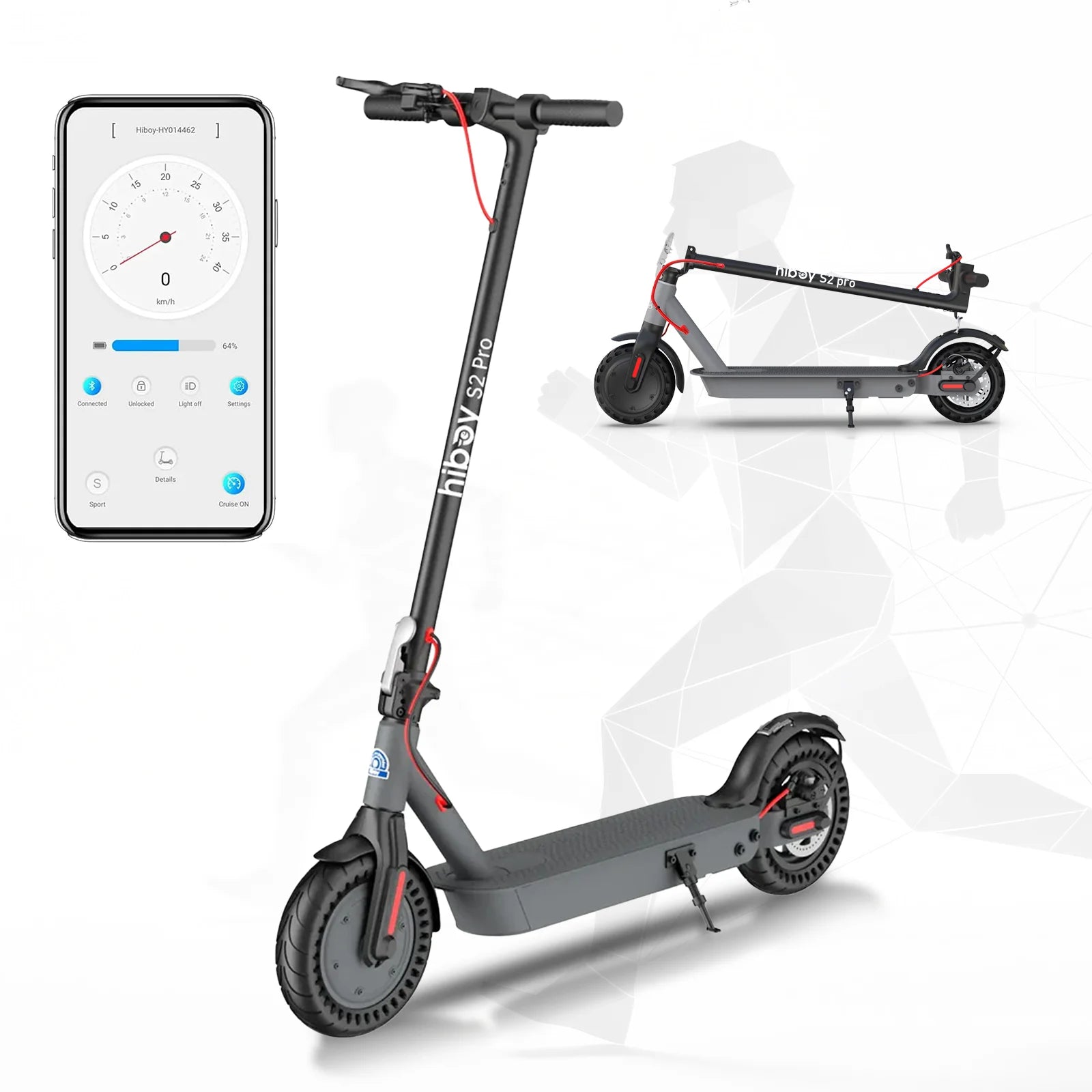 Hiboy S2 Pro Electric Scooter – 500W, 25 Mile Range, 10" Solid Tires