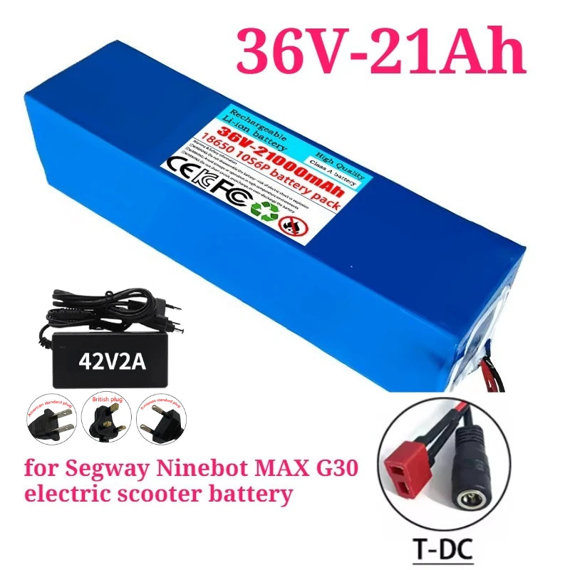 36V 21Ah Upgrade Replacement Battery for Segway Ninebot MAX G30 – 10S6P 18650 with BMS