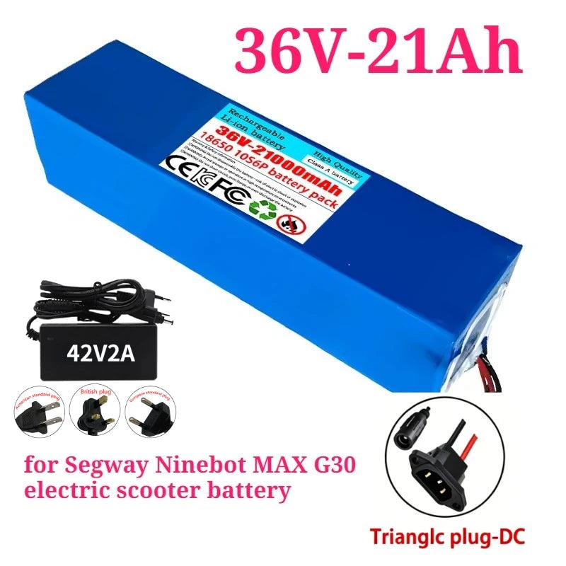 36V 21Ah Upgrade Replacement Battery for Segway Ninebot MAX G30 – 10S6P 18650 with BMS