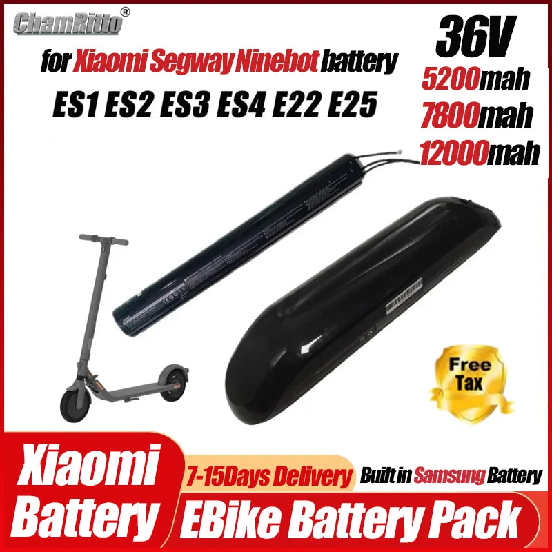 36V Lithium Battery for Ninebot ES1 ES2 ES3 ES4 E22 E25 Scooter – 5200mAh / 7800mAh / 12800mAh